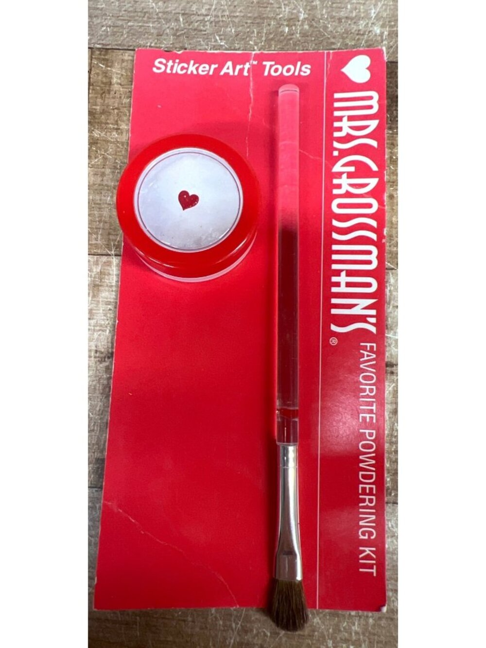 Mr. Grossmans Sticker Art Powdering Kit W/ Brush & Container Red Heart Theme